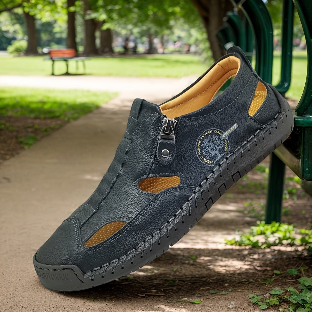 Men's Zip-Up Hiking Sandals Rubber Sole Casual Outdoor Trekking Summer Beach