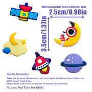 22pcs Space Explorer Shoe Charms PVC Astronaut Planet Rocket Footwear Accessories