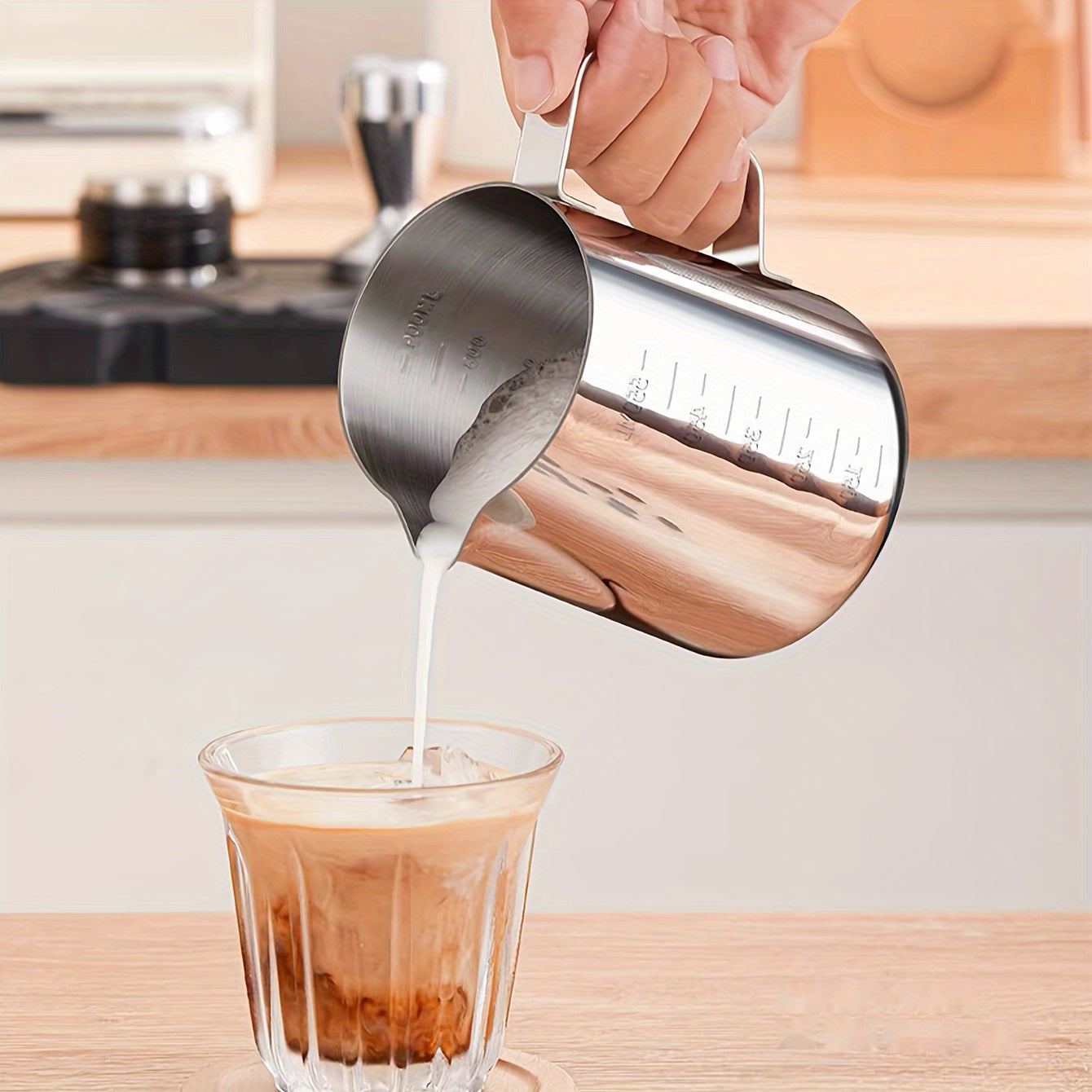 Stainless Steel Milk Frothing Cup for Latte Art, Cappuccino, Lattes, Milk Tea