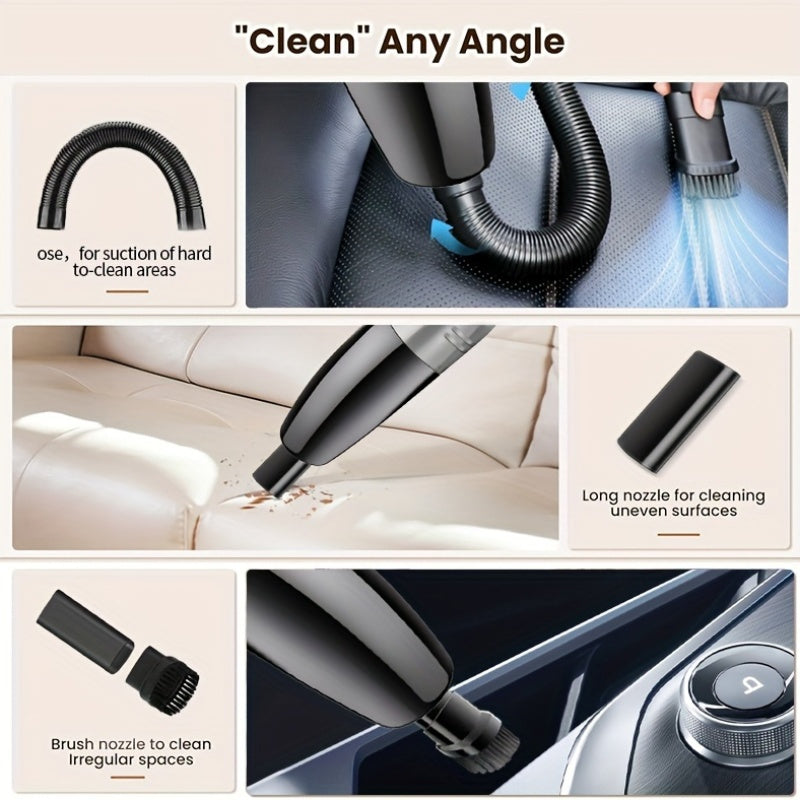 Handheld 12V Car Vacuum Cleaner with Strong Suction and Cloth Filter
