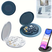 Universal 4-in-1 USB Charging Cable Kit with Adapter Case and Phone Stand