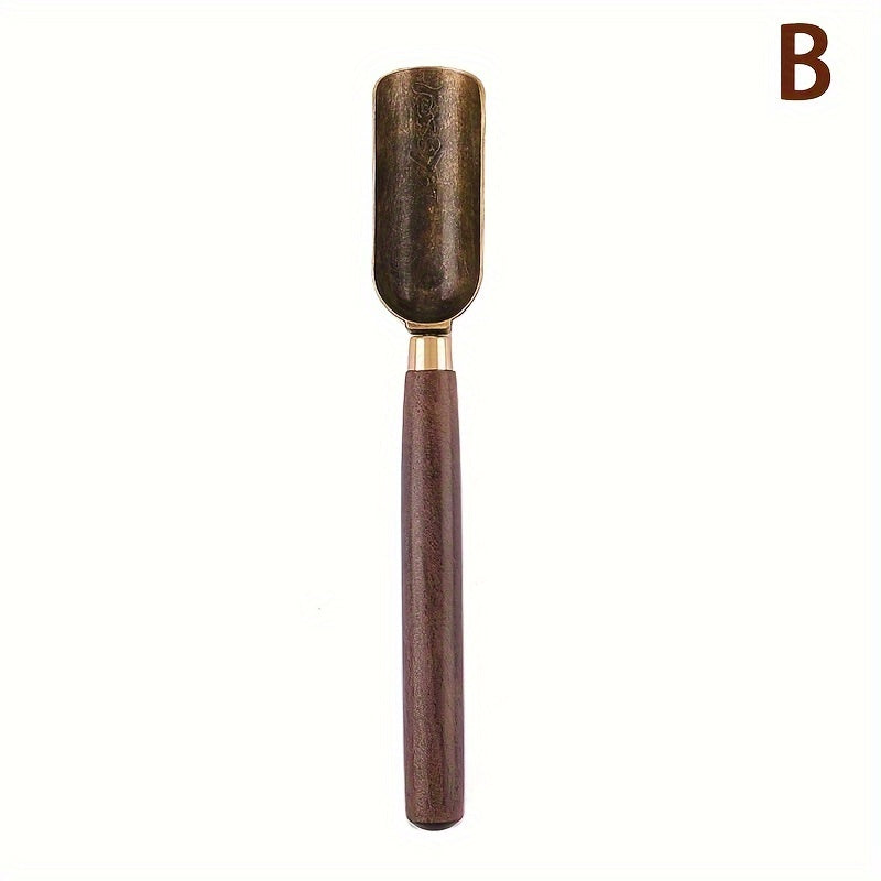 Винтажная чайная ложка из черного дерева для листового чая, чайная лопатка ручной работы, традиционная китайская чайная церемония