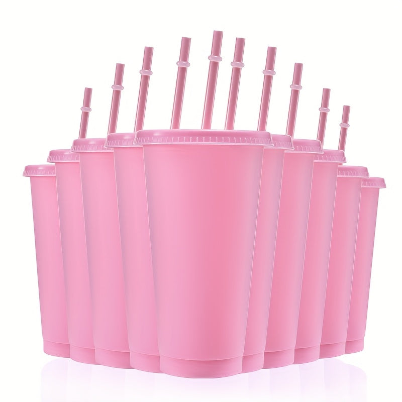 10-Pack 24oz BPA-Free Plastic Tumbler Cups with Lids and Straws for Travel and Parties