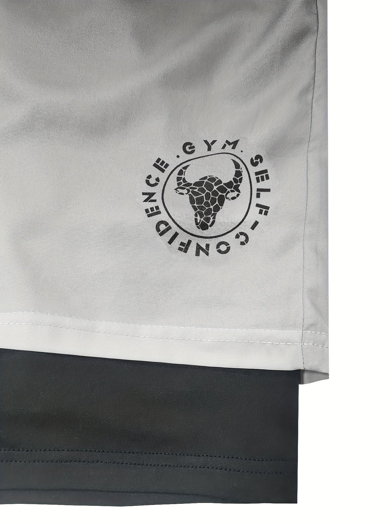 Men's Gradient Double-Layer Sports Shorts with Drawstring for Running and Basketball