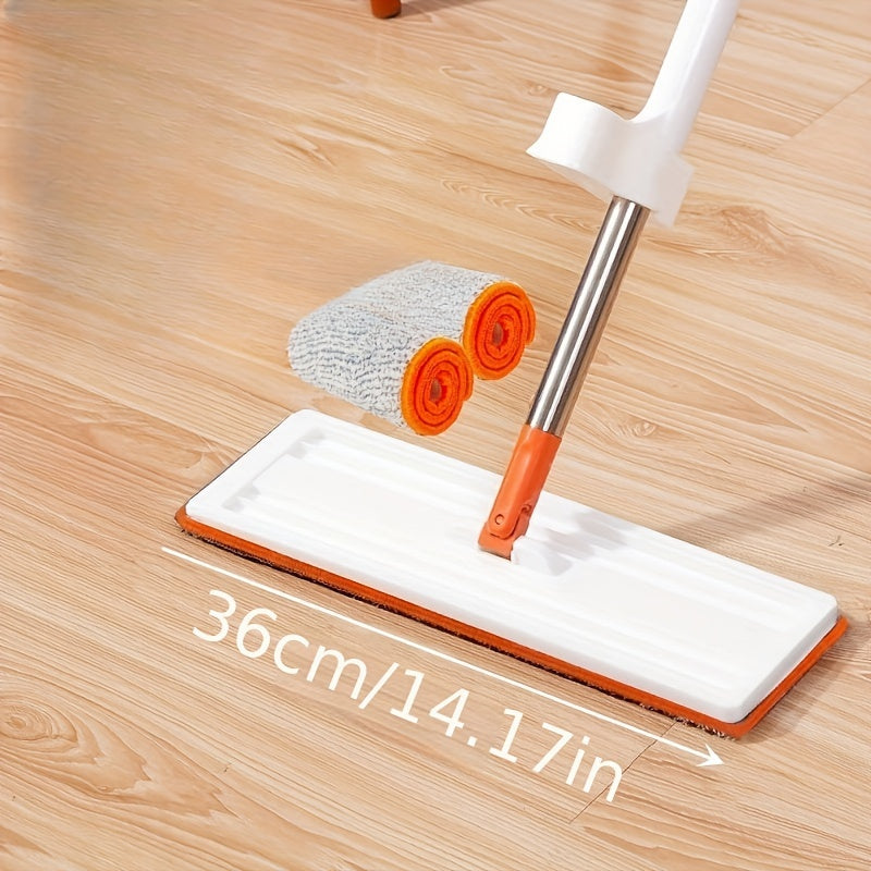 Flat Mop for Home Use, Rotating Design, Water Absorbing, Stainless Steel Pole