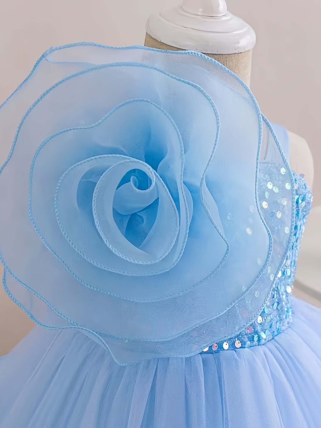 Baby Girl Dress Sleeveless Mesh Floral Party Formal Knee Length Geometric Pattern