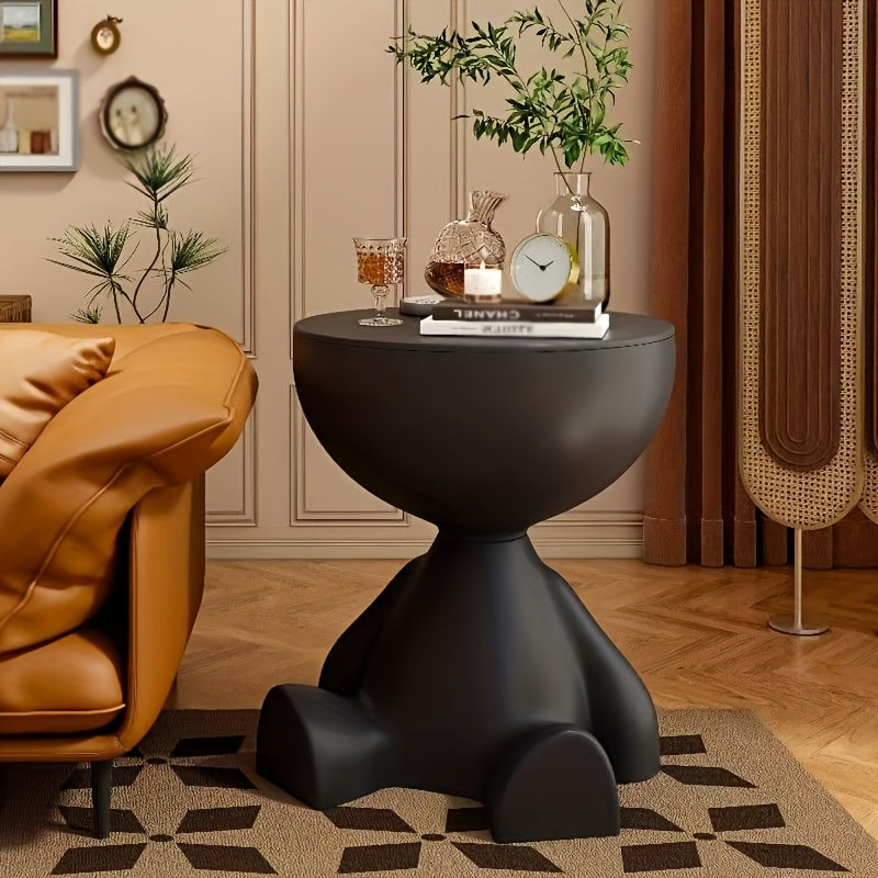 White Plastic Nightstand with Storage and Easy Assembly for Bedroom and Living Room