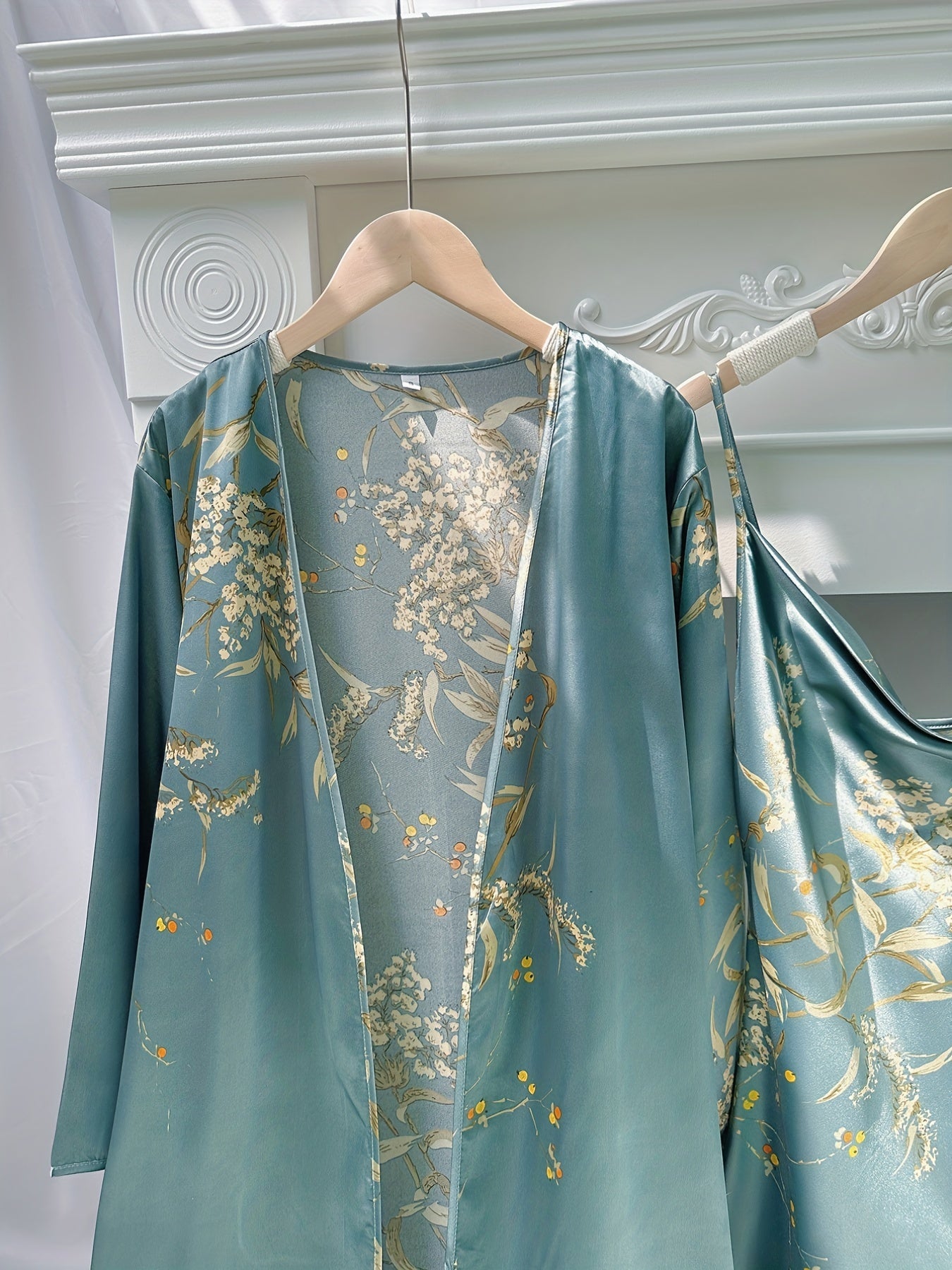 Women’s Printed Pajama Set with Cherry Pattern, Polyester, All-Season