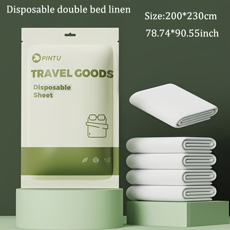Disposable Bed Sheets Pack Reusable Thick Material for Hotels Travel and Allergy Protection