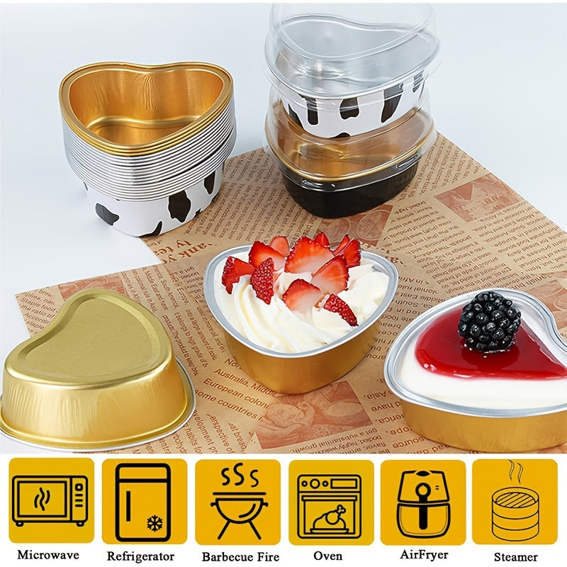 Heart Shaped Mini Loaf Pan with Lid for Baking, Small Cake Mold, Air Fryer Compatible