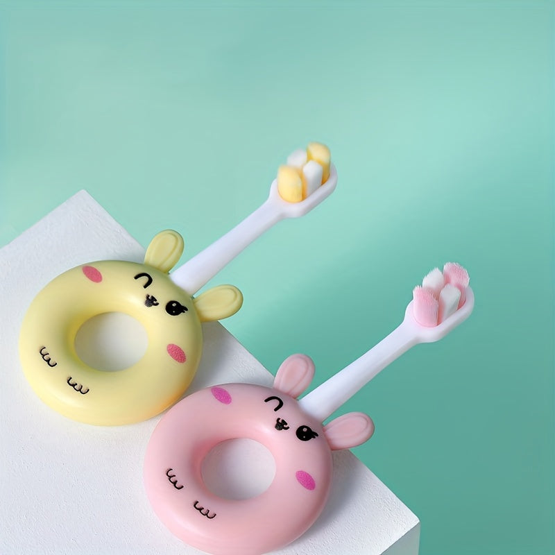 Baby Silicone Toothbrush for Toddlers 0-3 Ultra Soft Microfiber Bristles Cartoon Design