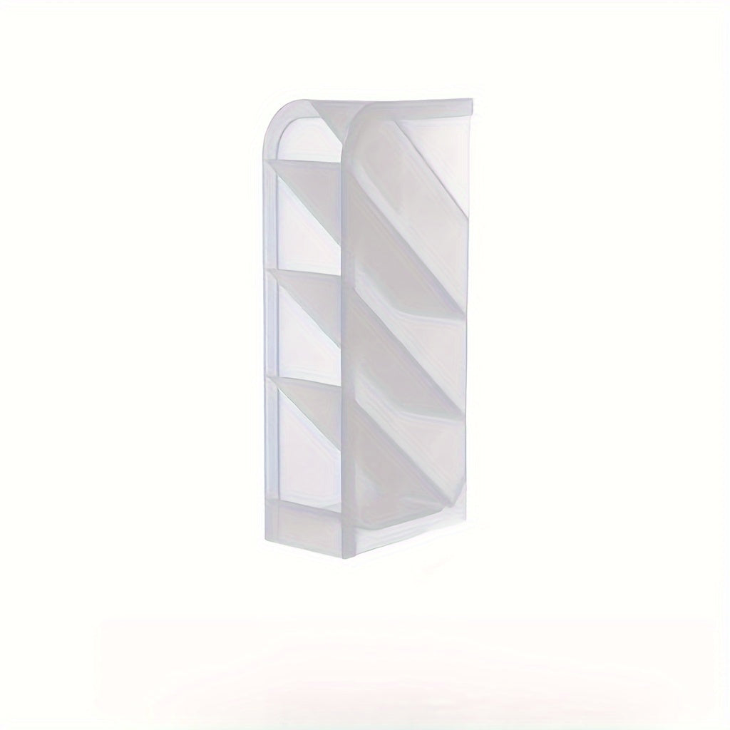 Ko'p funksiyali stol tashkilotchisi, shaffof plastik qalam ushlagichi va muzlatilgan qiyshiq qo'shimcha dizayni bilan. Ofis anjomlari, qalamlar, makiyaj cho'tkalari va lab bo'yoqlari uchun ishlatilishi mumkin. Siqilgan va joyni tejovchi.