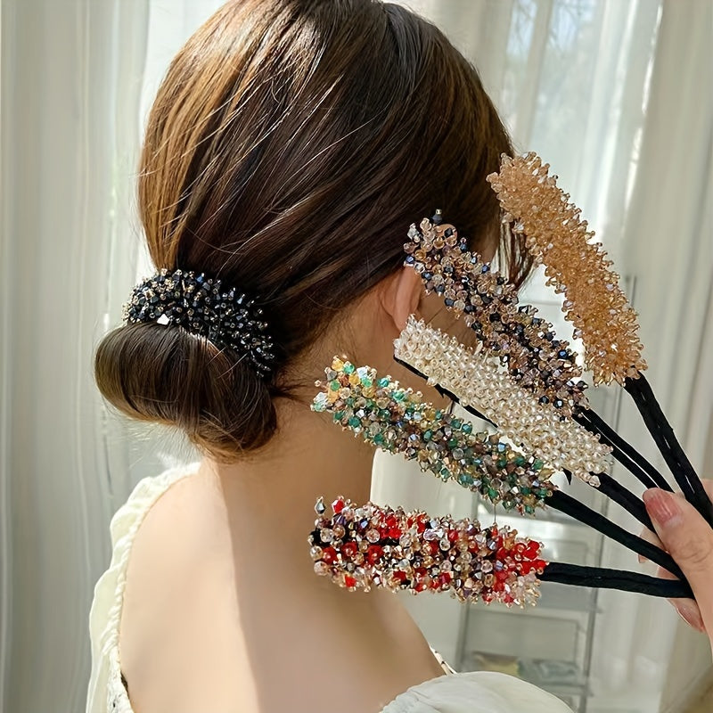 Elastic Crystal Hair Tie for Women Sparkling Rhinestone Decorative Hair Loop Stylish Hair Accessory