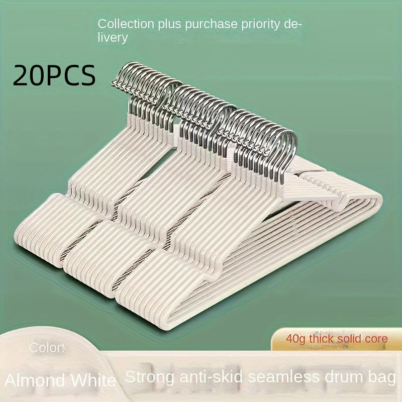 Set of 10/20 Heavy-Duty Plastic Clothes Hangers with Anti-Slip Design for Closet Storage