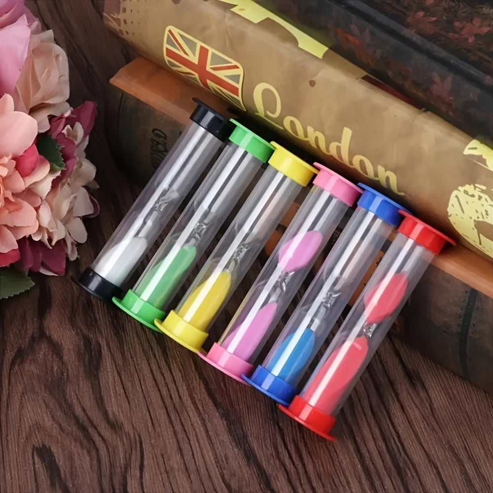 Set of 6 Colorful Mini Sand Timers for School Office Use