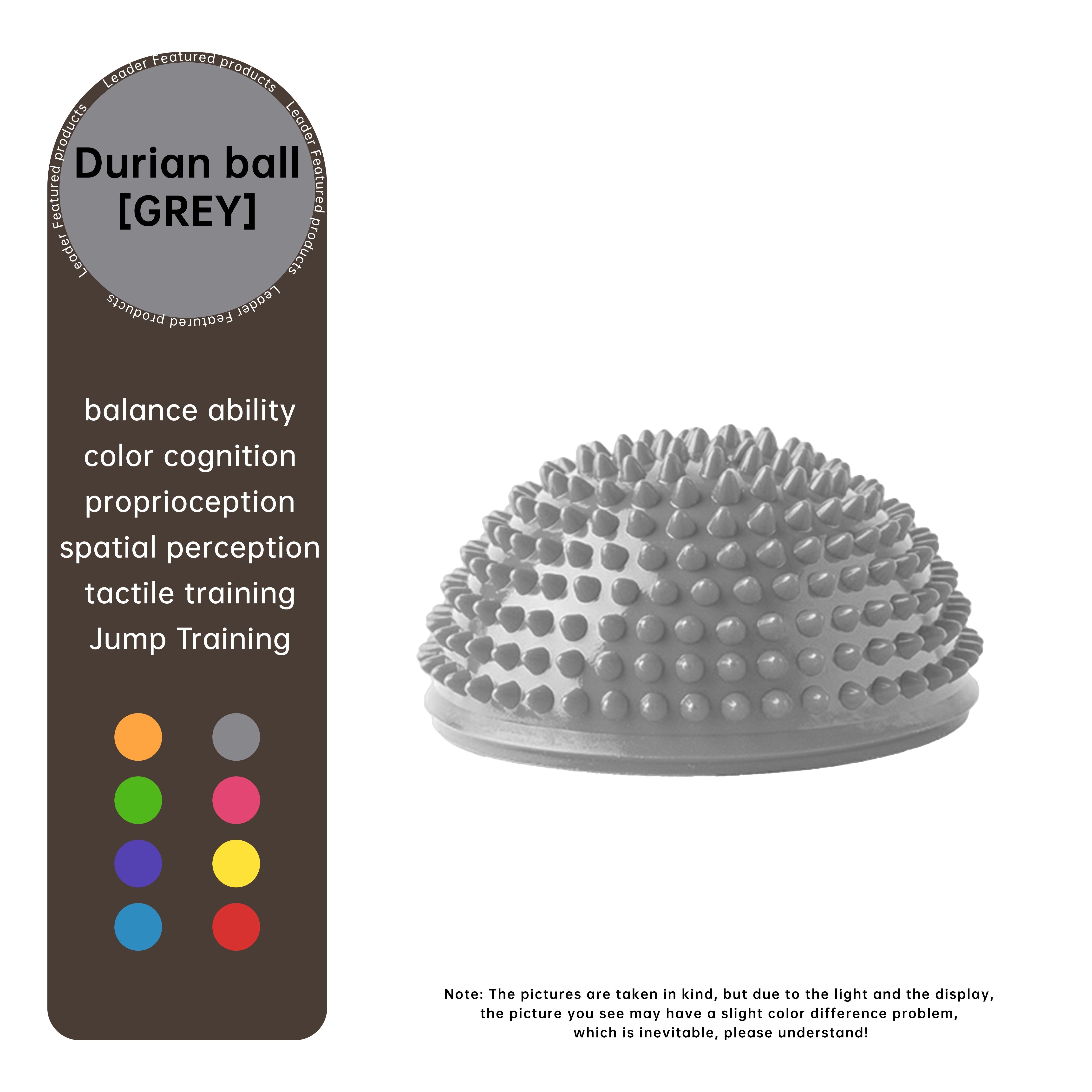 1 шт. ПВХ йога-мяч для балансировки, массажа ног и снятия стресса - подходит для йоги, пилатеса, гимнастики - взрослый, 1 упаковка