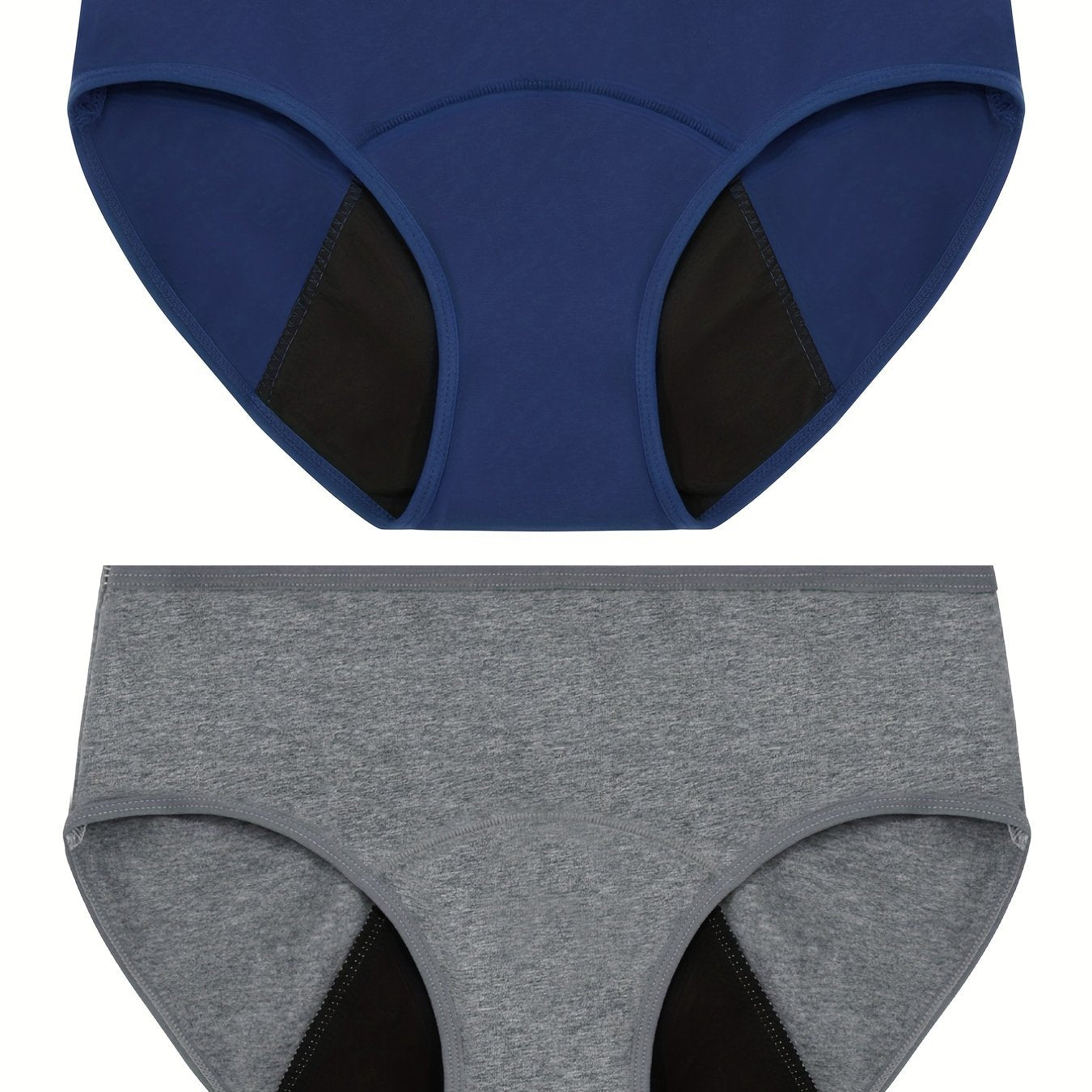 2-Pack High Support Viscose Period Panties Leak-Proof Absorbent Knit Drop Waist