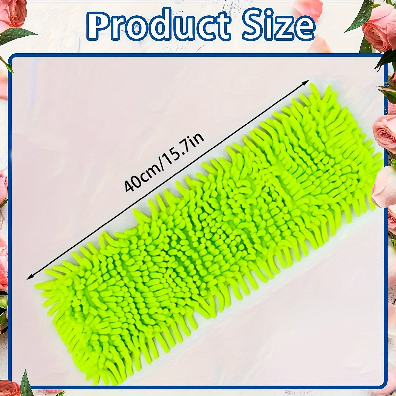 Uy tozalash uchun almashtirish matosi bilan 4 rangdagi Chenille Flat Mop Heads