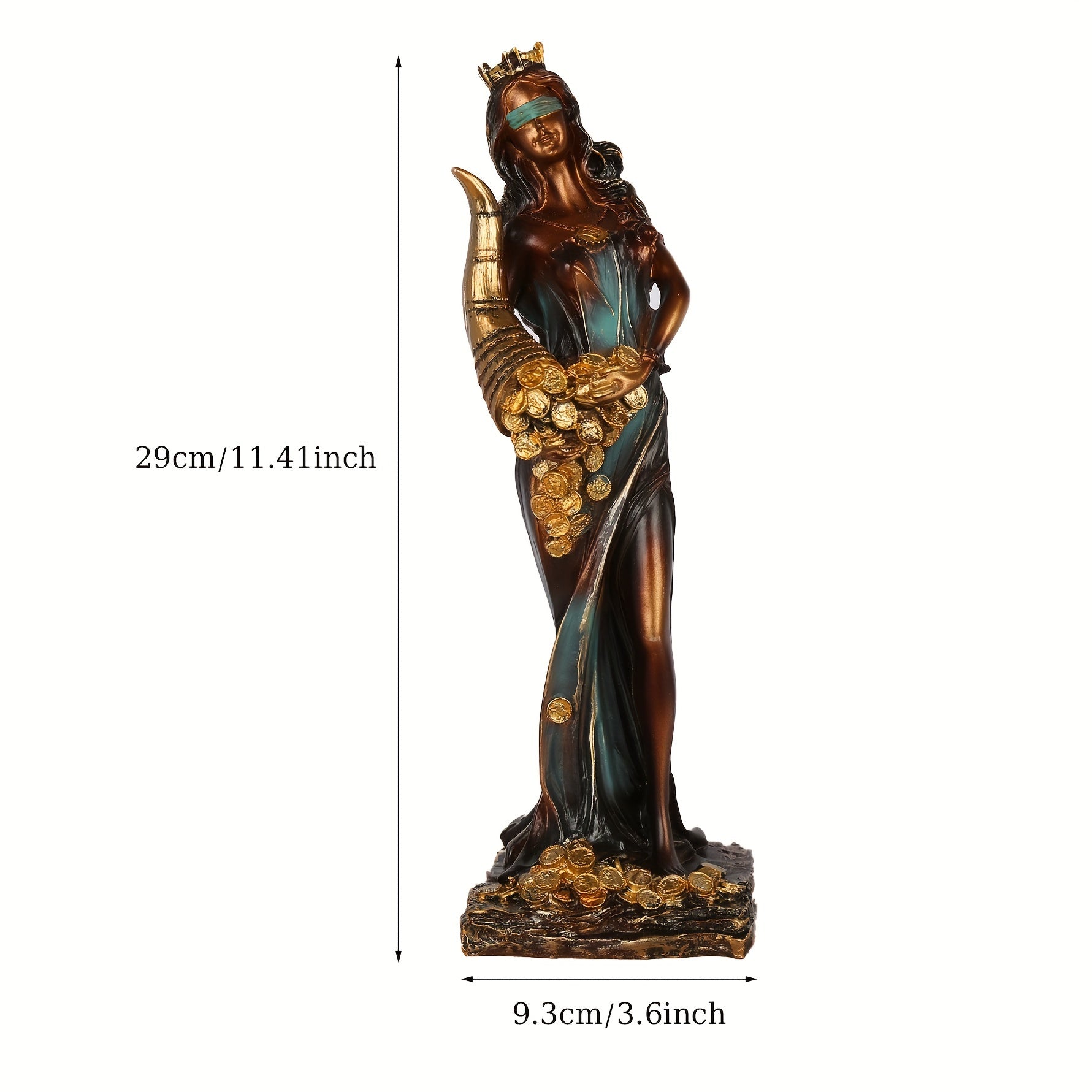Vintage Resin Goddess of Wealth Statue for Home Office Tabletop Decorative Figurine for Outdoor Use