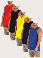 Plus Size Sports Tank Tops Set 5 Pack Breathable Quick Dry Sleeveless Fitness