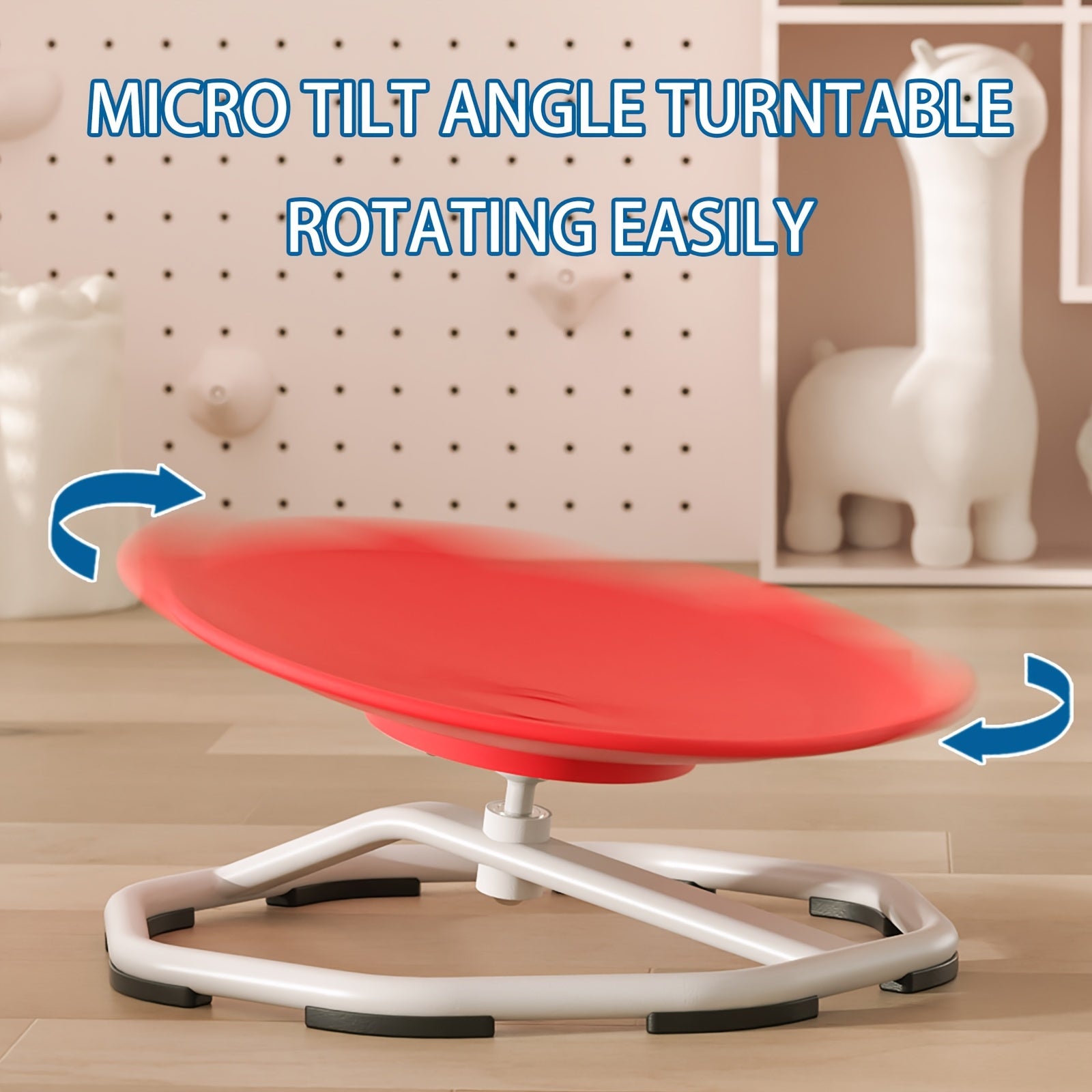 Children's Red Spinning Chair for Kids Plastic Metal Swivel Body Movement Focus
