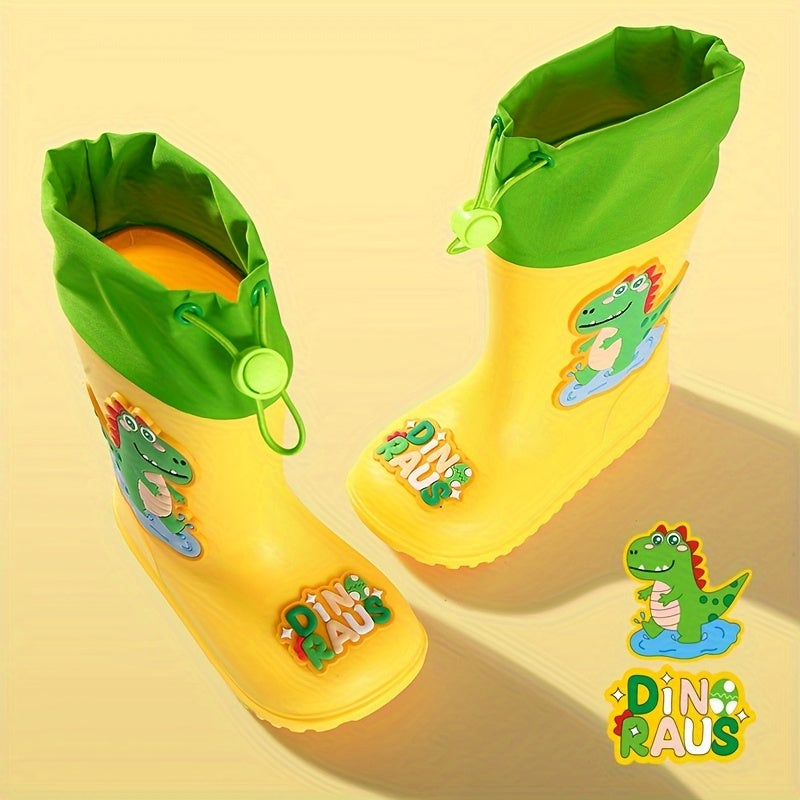 Unisex PVC Rain Boots for Boys and Girls Long Waterproof Shoes for All Seasons