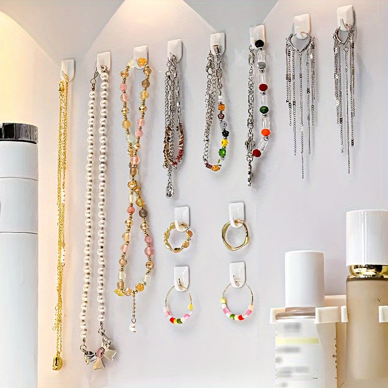 Mini Self-Adhesive Wall Hooks for Jewelry Storage and Display