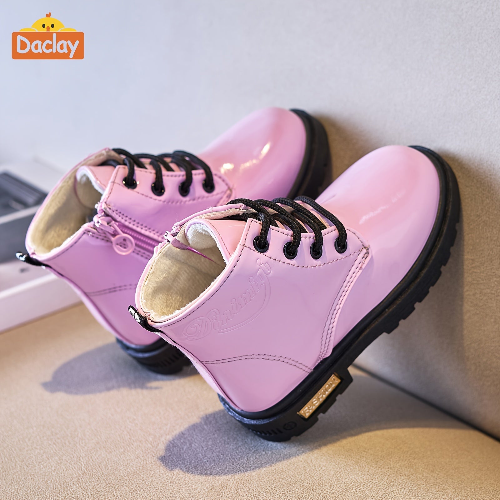 Kids Ankle High Boots Geometric Pattern All-Season Lace-Up Western Style Fabric Lining