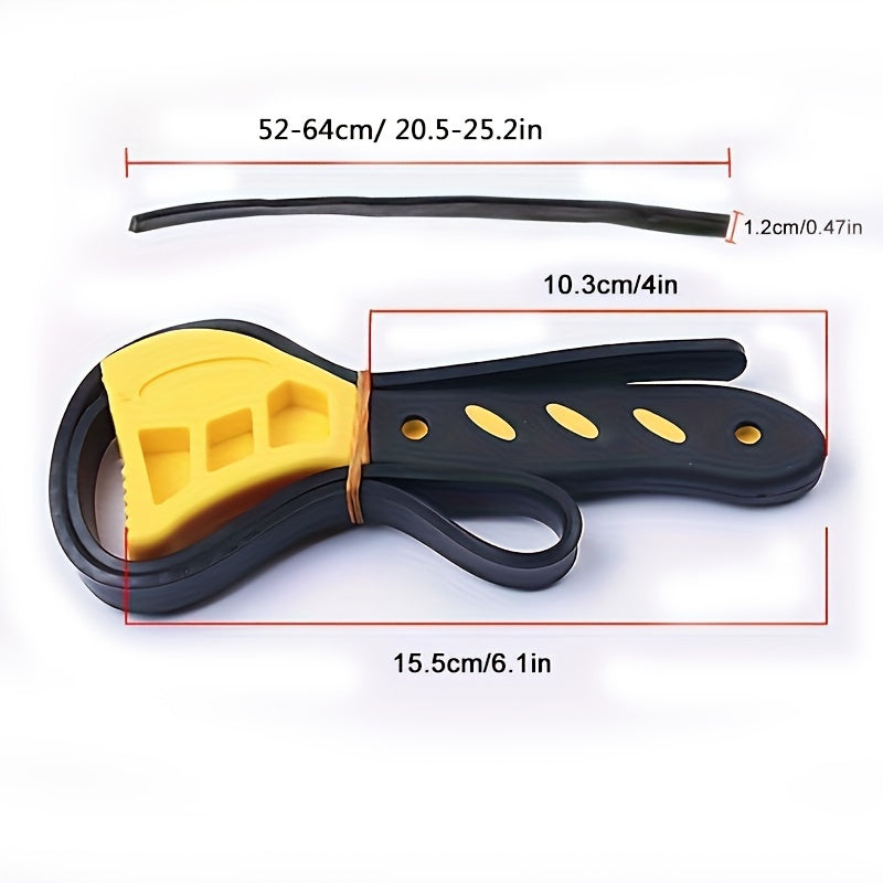 Universal Belt Wrench Oil Filter Puller Strap Chain Spanner Adjustable Tool