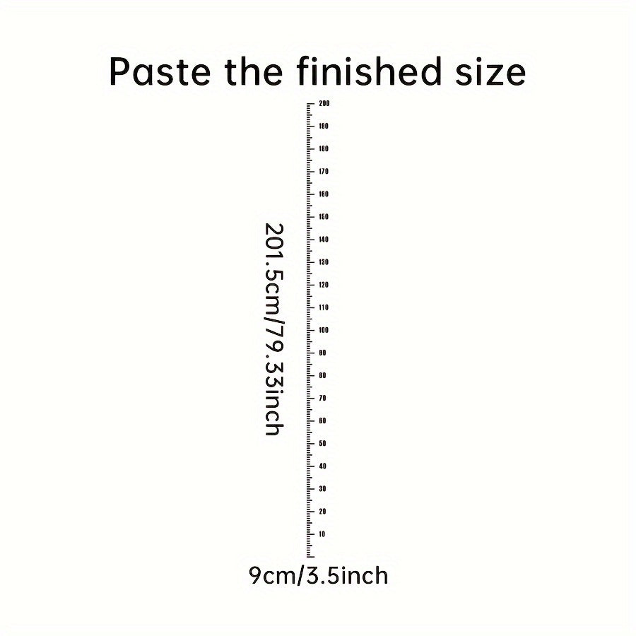 Black Growth Chart Wall Sticker for Room Decor PVC Height Measurement Decal for Ages 14+