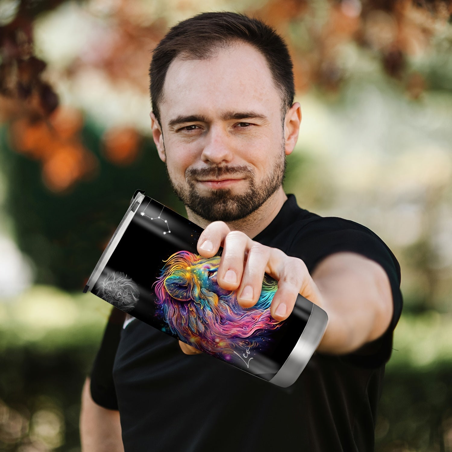 20oz Stainless Steel Zodiac Tumbler with Horoscope Design Leakproof Double Wall Vacuum Insulated Travel Mug for Outdoor Use