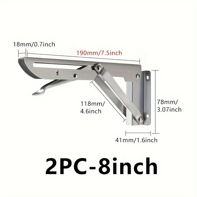 Qoplangan zanglamaydigan po'latdan yasalgan burilish burchakli braketlar, sozlanadigan uchburchak javon qo'llab-quvvatlovchilari, devorga o'rnatish uchun asbob-uskunalar