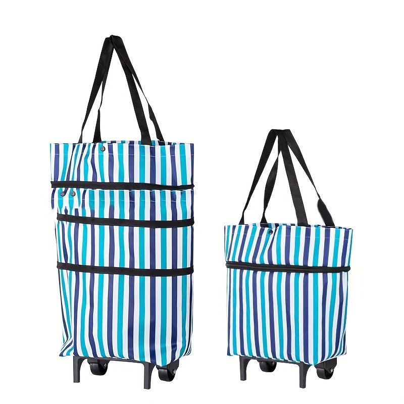 Sturdy Compact Shopping Cart with Smooth Wheels Leak-Proof Oxford Fabric for Groceries