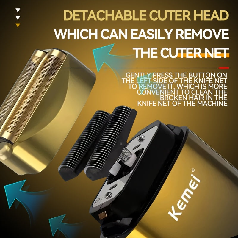 Электробритва для мужчин, перезаряжаемая через USB, водонепроницаемый триммер для бороды, комплект