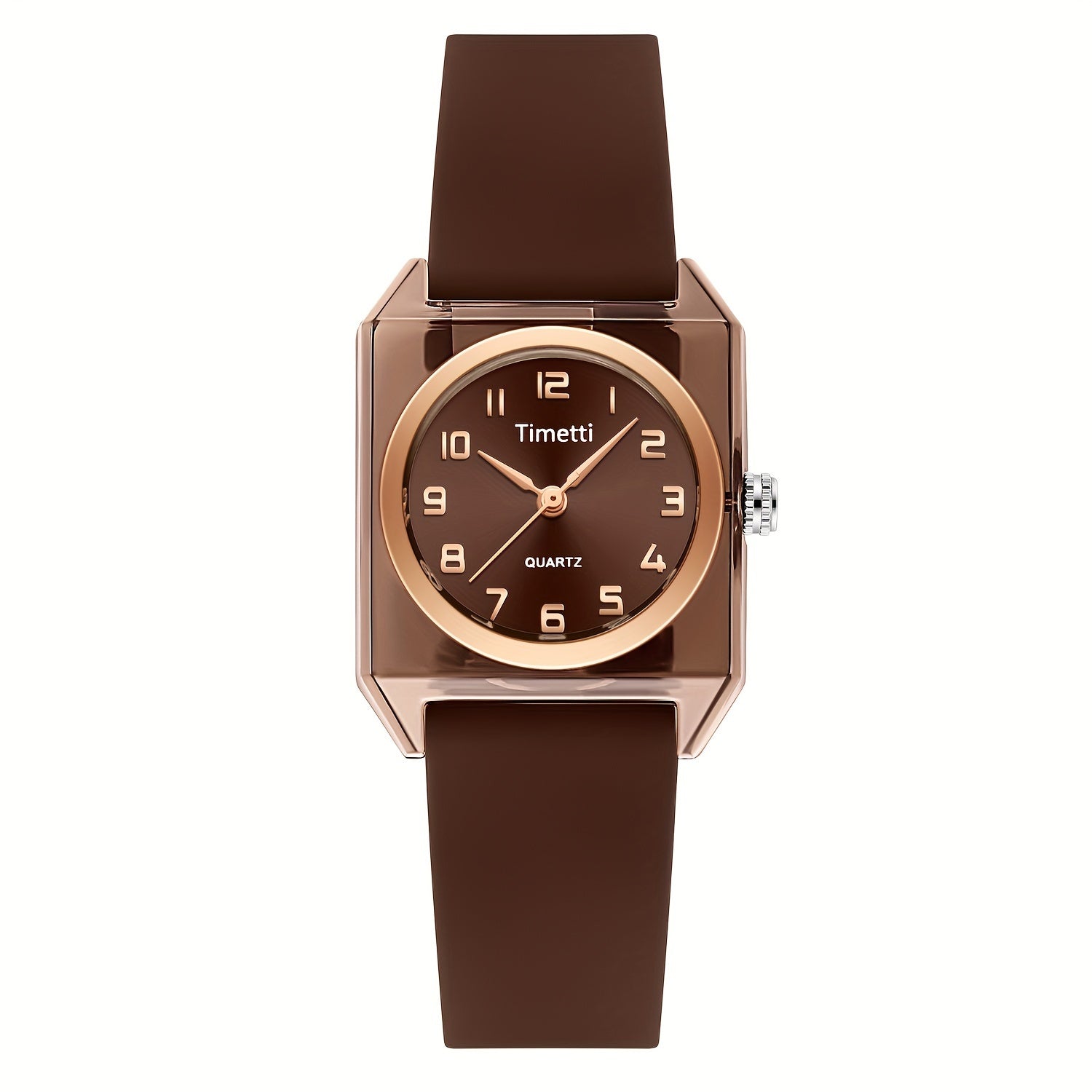 Women's Quartz Watch Vintage Square Dial Silicone Band Easy to Read