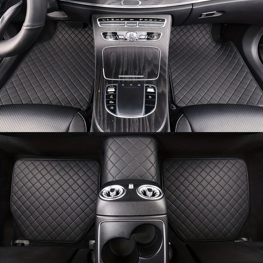 5-Piece PU Leather Car Floor Mats Waterproof All-Weather Non-Slip Foot Pads