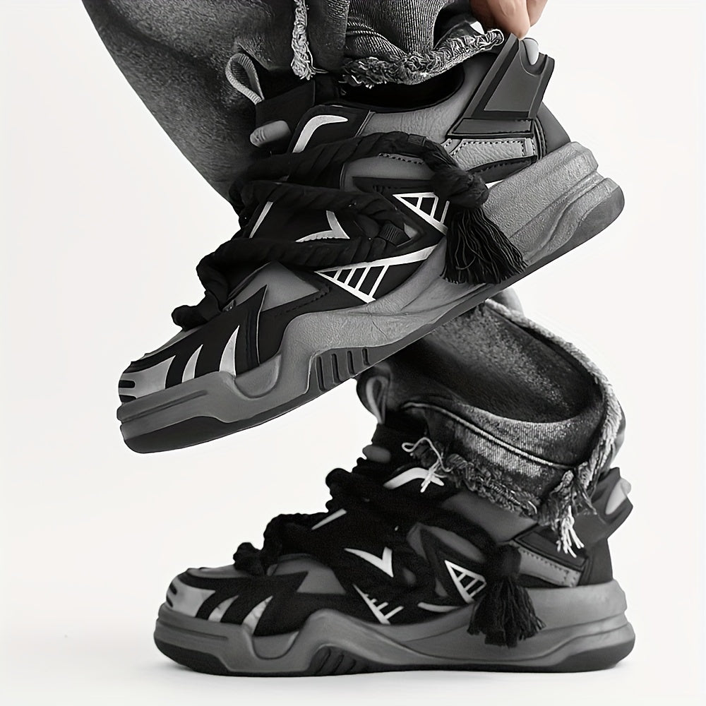 Men's Casual Low Top Sneakers Rubber Sole PU Fabric Solid Color All-Season