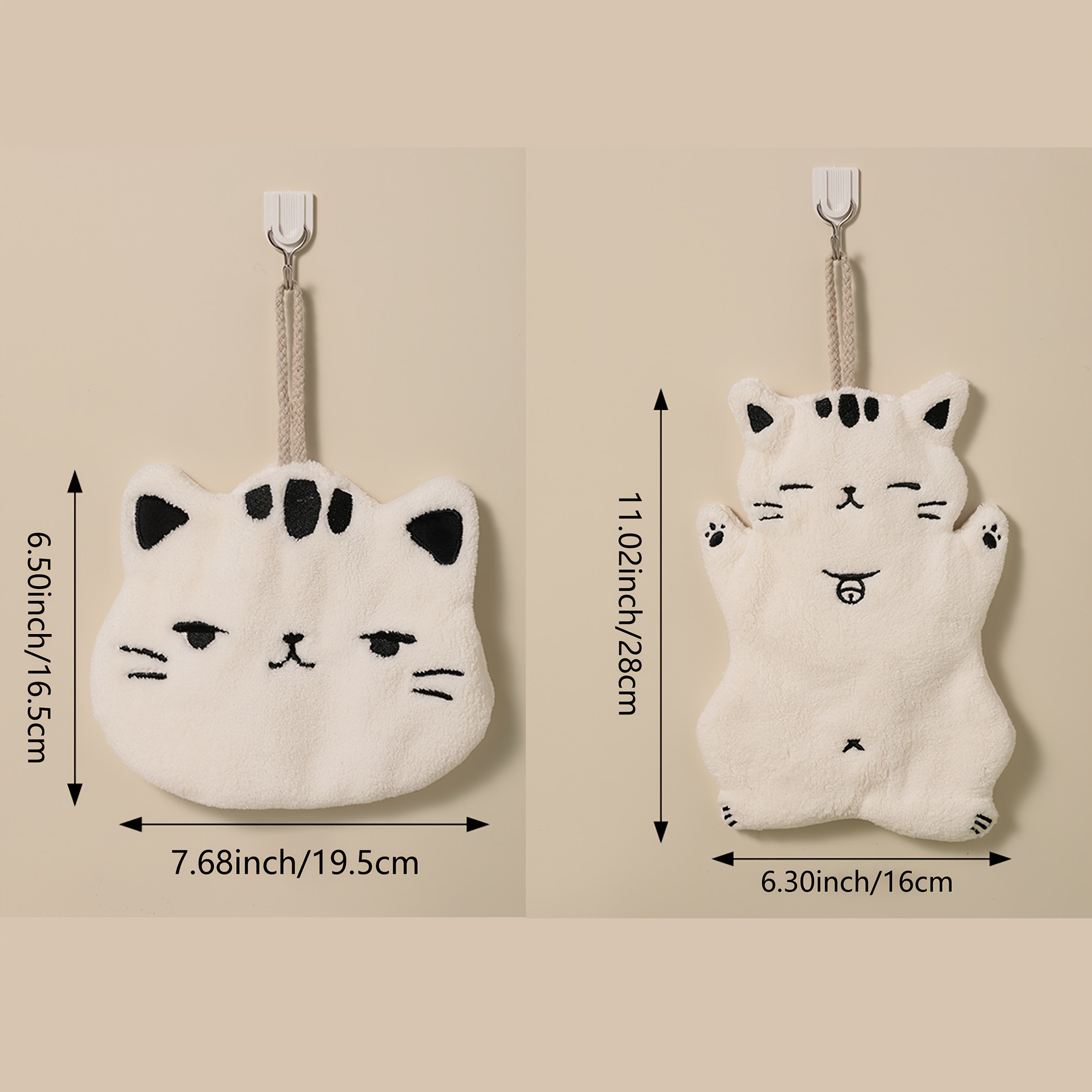 Cat-Themed Hand Towel for Bathroom and Kitchen Absorbent Cozy Cloth