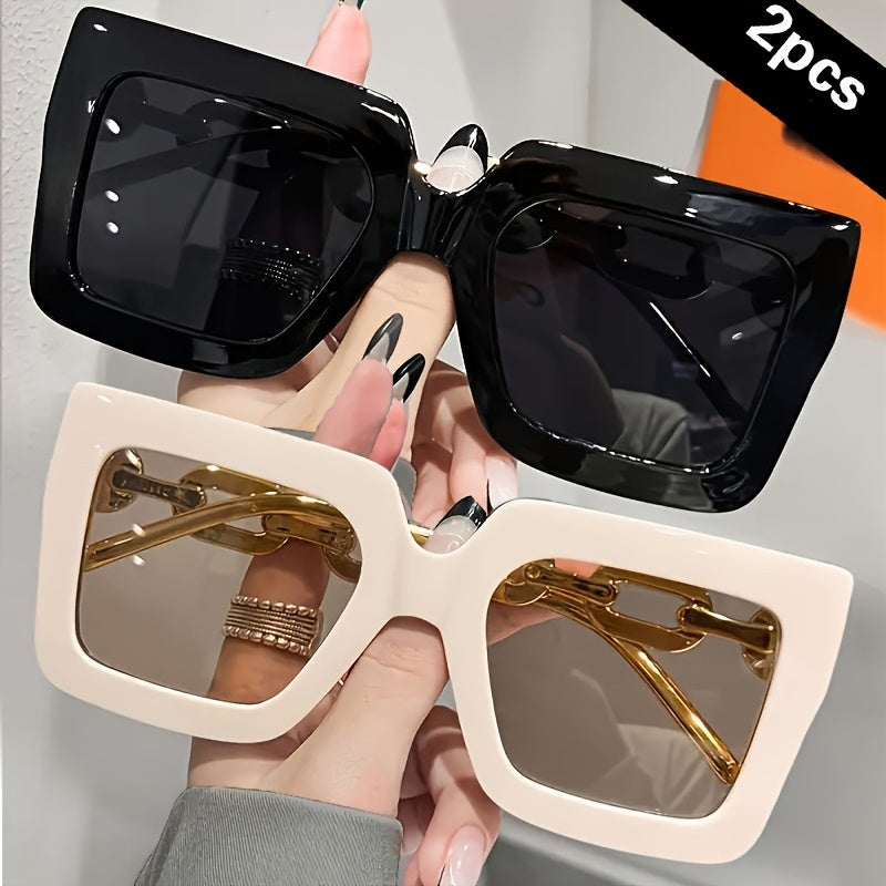 Oversized Fashion Glasses for Women Large Square Frame Decor for Beach Parties Travel