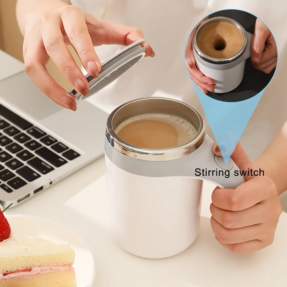 Stainless Steel Self-Stirring Coffee Mug Auto Mixing Cup for Coffee and Milk