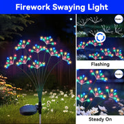 2-Pack Solar Garden Lights with Starburst Fireworks Design 160 LEDs Pathway Outdoor Waterproof