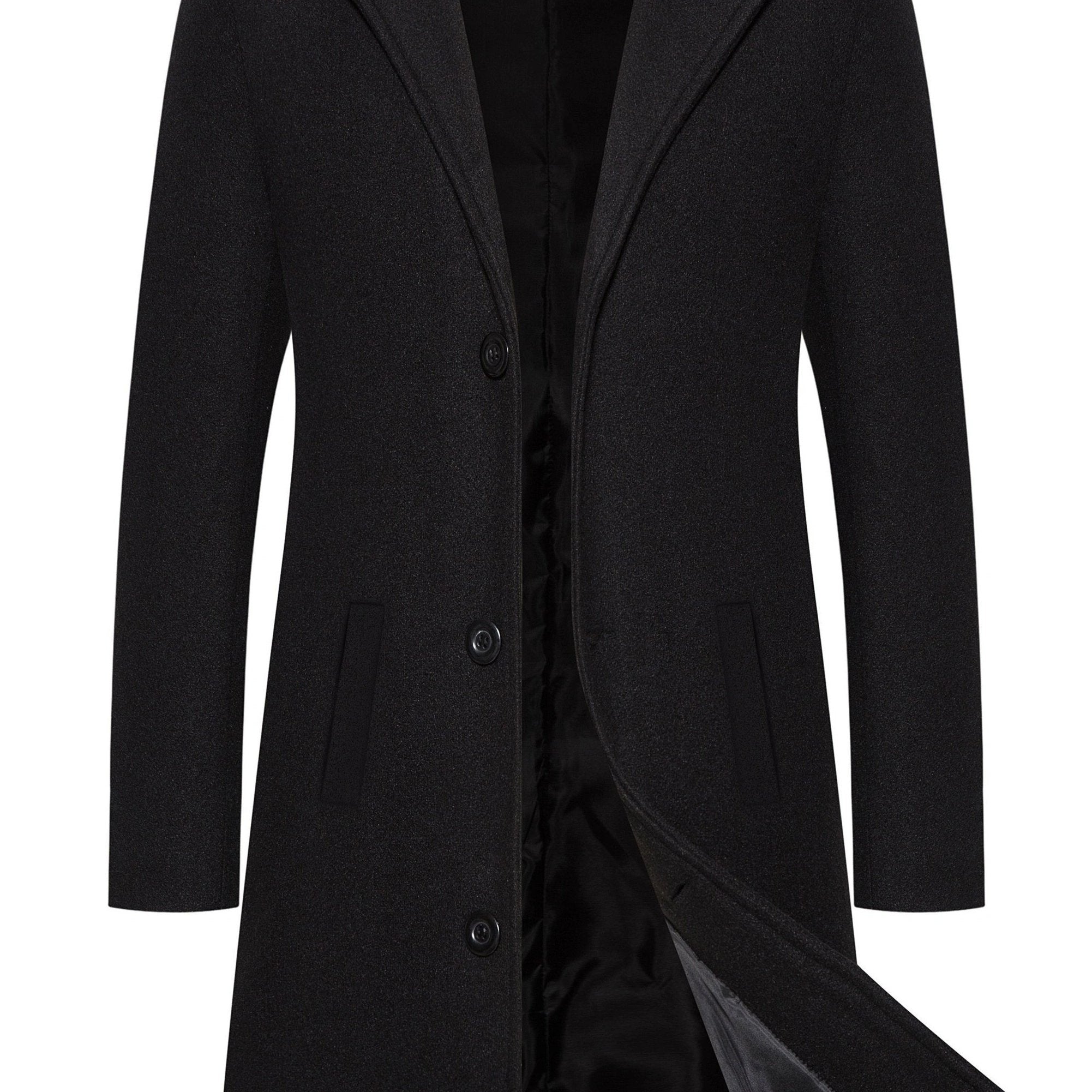 Abrigo trench de talla grande para hombre, ajuste slim, con cuello de solapa y bolsillos con botones