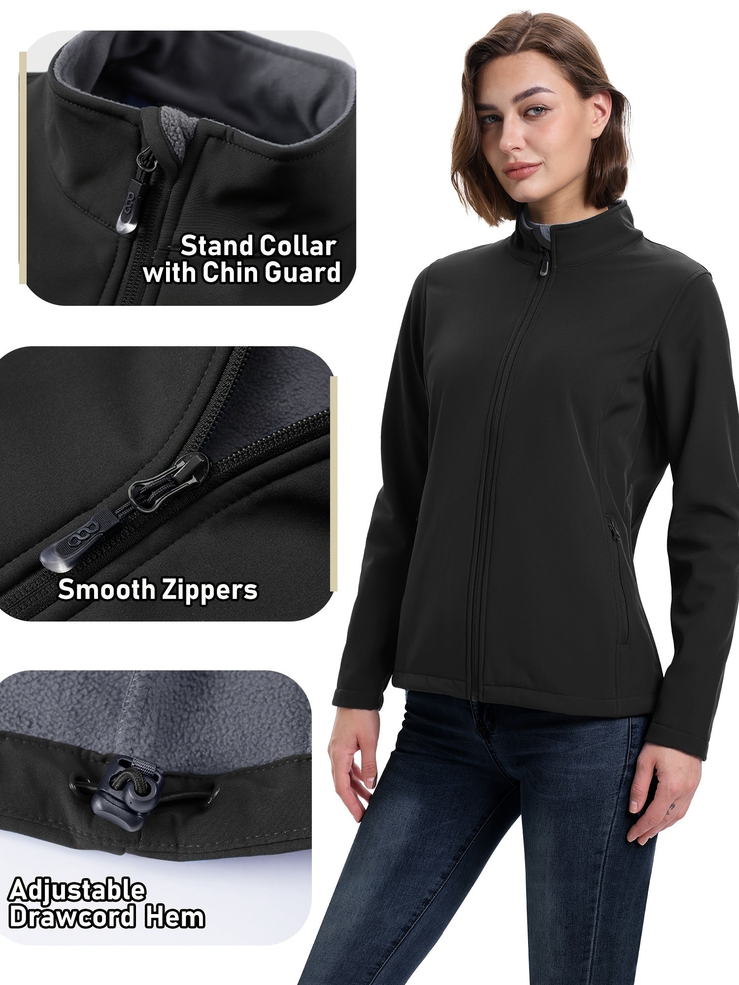 Women's Lightweight Windproof Soft Jacket Plus Size Lined Running Golf Hiking