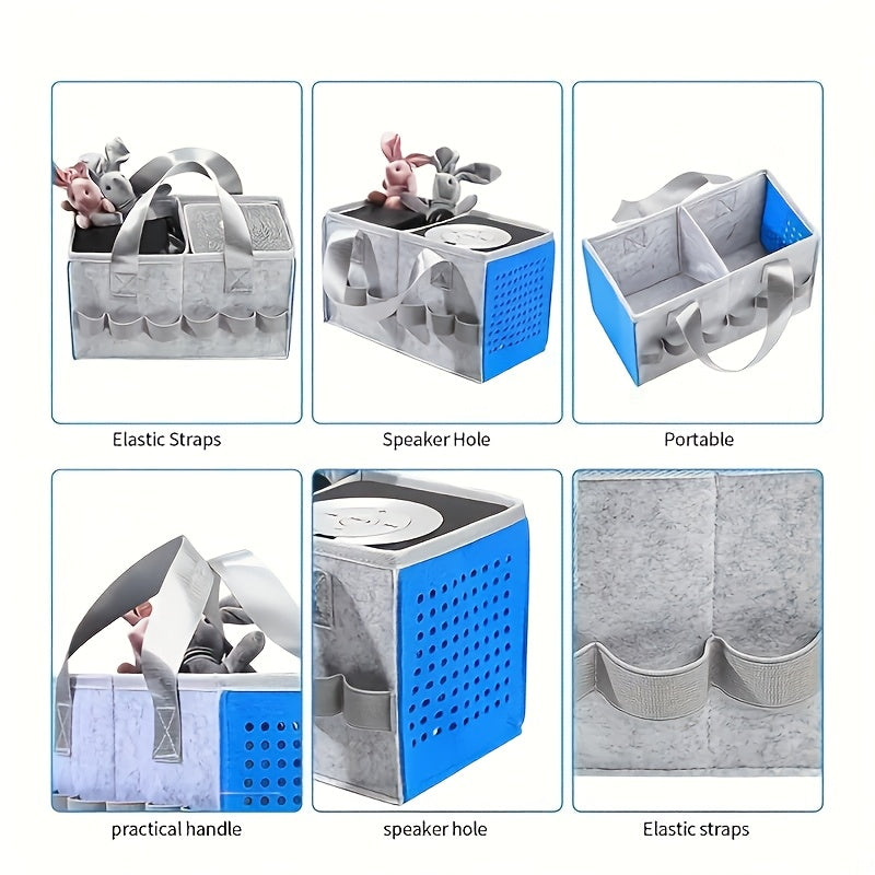 Foldable Felt Tote Bag with Handle Portable Dust-Proof Storage Organizer