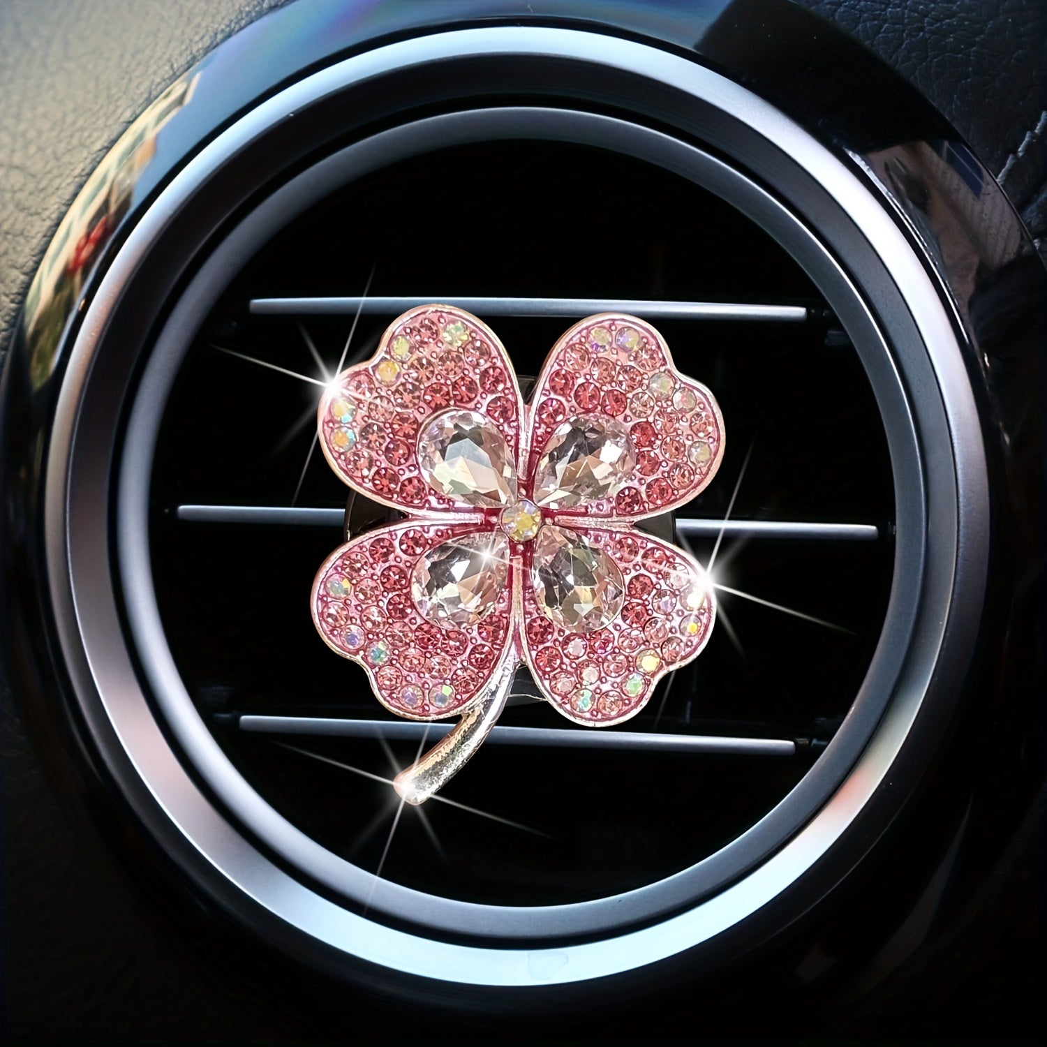 Ayollar uchun avtomobil havo tozalagichi, rhinestone, to'rt bargli toshbaqa dekor