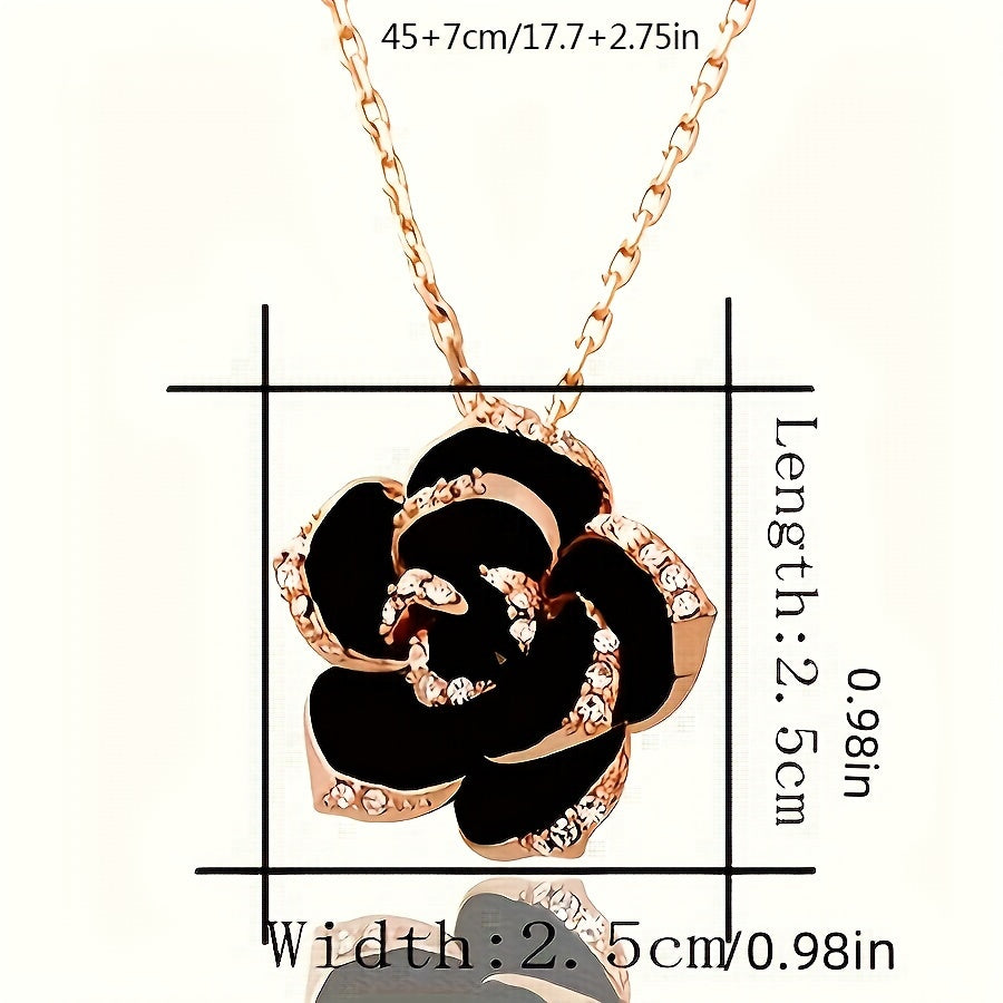 Gold Plated Jewelry Set with Earrings Necklace and Ring Flower Design for Women