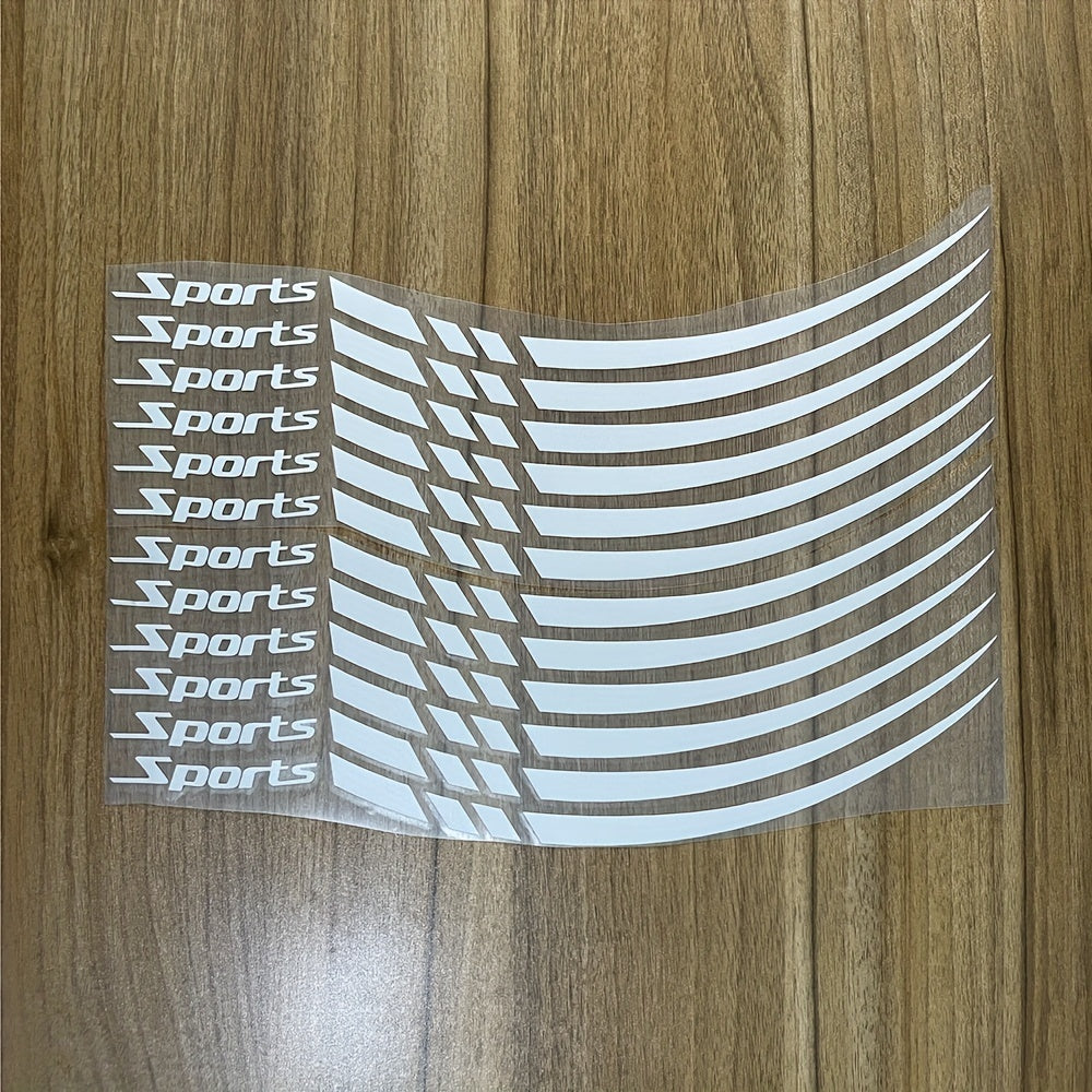 12pcs Car Wheel Rim Stickers Set Sport Stripe Decals for 45.72cm Hubs
