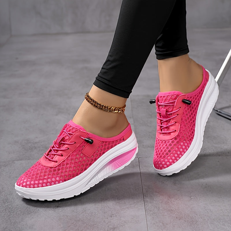Women's Thick-Soled Slip-On Shoes Breathable Knitted Sole Comfortable Walking