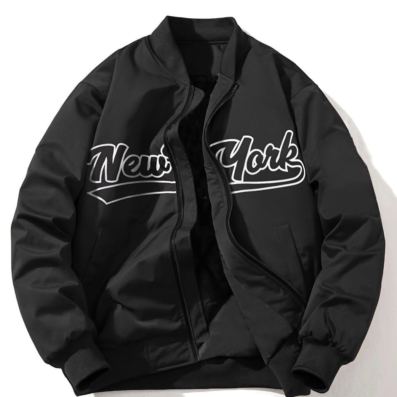 Erkaklar 'YANGI YORK...' Print Bomber Kurtkasi