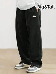 Pantalones de pana de talla grande para hombre con detalle de bolsillo y estampado de letras para otoño e invierno